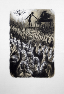 Bouda Cyril – Potlesk, původní litografie, 1978