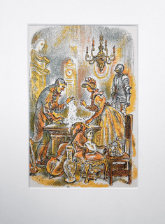 Bouda Cyril – Poklad, původní barevná litografie, ca 1950