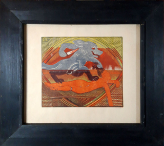 Váchal Josef – Vivisekce, barevný linoryt, 1921