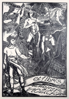 Váchal Josef – Ex libris Vladimír Nožička, dřevoryt, 1936