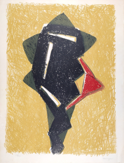 Maryan / Pinchas Burstein – Compositin II., původní barevná litografie, číslováno 100/200, 1958