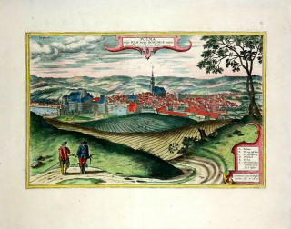Polná – Georg Braun, Franz Hogenberg, Hufnagel G., původní staře kolorovaný mědiryt, veduta, 1617