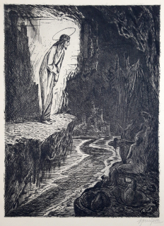Konůpek Jan – Čekající, původní lept, 1933