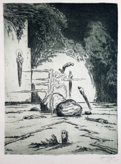 Konůpek Jan – Balvan vzpomínek, původní lept, 1933