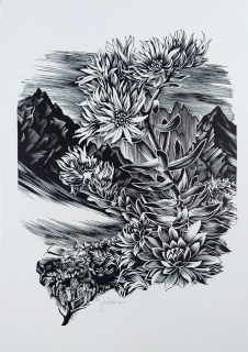 Weiser Josef – V horách, původní dřevoryt, ca 1970