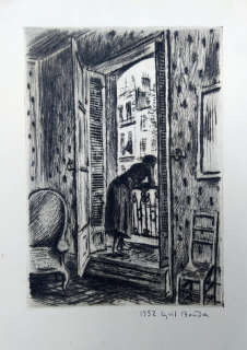 Bouda Cyril – Paříž, původní lept, 1932