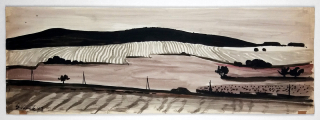 Havlík Jan – Krajina Jižních Čech, akvarel, 1973