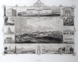 Brno – Upomínkový list, O. LLoyd, původní oceloryt, ca 1830