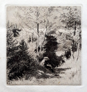 Švabinský Max – Postava v lese, lept, ca 1930