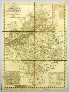 Žatecký kraj – František Jakub Jindřich Kreibich, prodej staré mapy, mědiryt, 1828