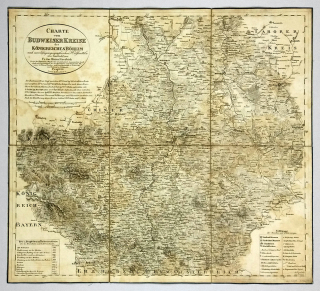 Budějovický kraj. Kreibich, František Jakub Jindřich; Mapa Budějovického kraje, původní mědiryt, 1830