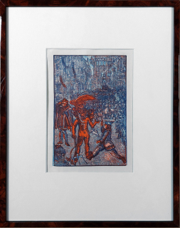 Váchal Josef – Čert a Káča, barevný dřevoryt, 1944