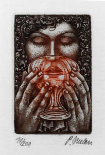 Melan Petr – Historie mého srdce, původní barevný lept, 1980