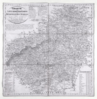 Litoměřický kraj – František Jakub Jindřich Kreibich, prodej staré mapy, mědiryt, 1834