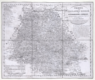 Čáslavský kraj – František Jakub Jindřich Kreibich, prodej staré mapy, mědiryt, 1833