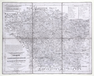 Chrudimský kraj – František Jakub Jindřich Kreibich, prodej staré mapy, mědiryt, 1833