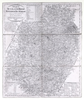 Boleslavský kraj – František Jakub Jindřich Kreibich, prodej staré mapy, mědiryt, 1834