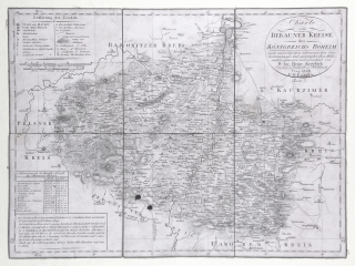 Berounský kraj – František Jakub Jindřich Kreibich, prodej staré mapy, mědiryt, 1828
