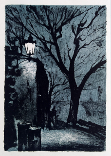 Sivko Václav – Večerní Praha, prodej původní barevné litografie, ca 1960