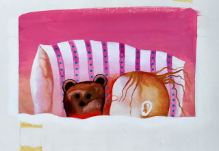 Bednářová Eva – Majolenka, ilustrace ke knize, kvaš a tempera, 1980