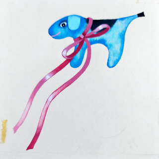Bednářová Eva – Majolenka, ilustrace ke knize, kvaš a tempera, 1980