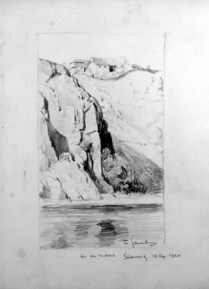 Schwertner Franz – Štěchovice, kresba tužkou, ca 1920