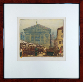 Nauman Arno – Praha, Stavovské divadlo, barevná akvatinta, ca 1920