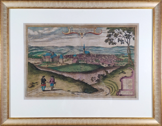 Polná – Hufnagel G., původní staře kolorovaný mědiryt, veduta, 1617