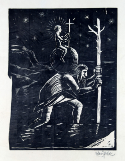 Konůpek Jan – Bez názvu, původní dřevoryt, ca 1910