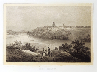 Týnec nad Labem – Arldt Carl Wilhelm, původní tónovaná litografie, 1845
