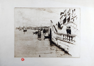 Šimon Tavík František – Laguny v Benátkách, původní lept, 1908