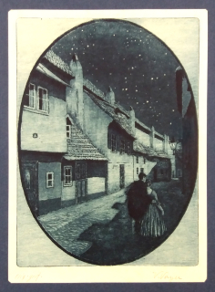 Vayer V. – Večerní procházka, lept, ca 1900, grafický list na prodej