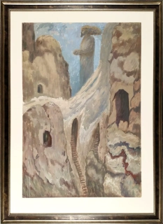 Konůpek Jan – Kristus, Drábské světničky, malba na papíře, kombinovaná technika, 1930
