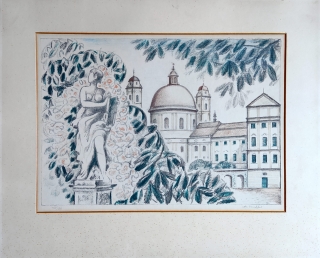 Stritzko Otto Maria – Jaroměřice, ručně kolorovaná litografie, nedatováno