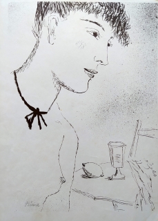 Tůma Zdeněk – Portrét Adiny Mandlové (?), původní litografie, 1940