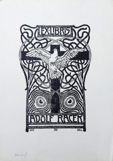Marek Josef Richard – Ex libris Adolf Racek, zinkografie, 1903