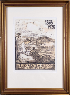 Váchal Josef – Josef a Kamila Hejdovi z Mladé Boleslavě - PF 1938, dřevoryt, 1937