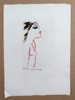Janeček Ota – Akt, suchá jehla, ca 1980