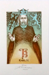 Kavan Jan – Ex libris, TB, barevná litografie, 2015
