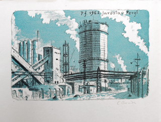 Bouda Cyril – P. F. 1962 Jaroslav Pergl, litografie, 1961