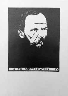Vallotton Félix – A Th. Dostoiewski, dřevoryt, ca 1920