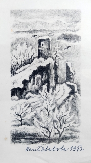 Dlabola Karel – Cimburk, původní litografie, 1973