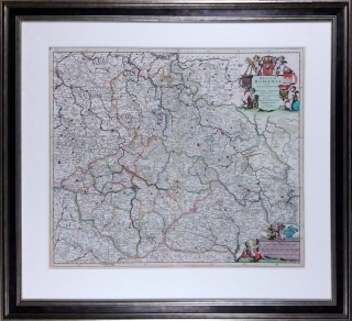 Čechy, Morava, Slezsko a Lužice – Danckerts Theodorus, původní mědiryt, 1690