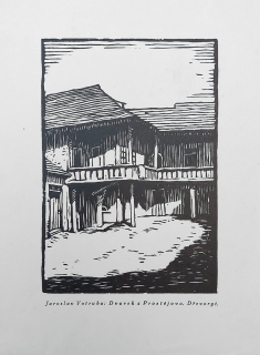Votruba Jaroslav – Dvorek z Prostějova, dřevoryt, ca 1925