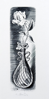 Bouda Cyril – Růže, mědiryt, 1943