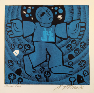 Houra Miroslav – Bez názvu, linoryt, 1976