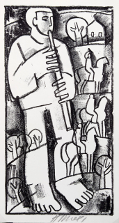 Houra Miroslav – Jezdci, litografie, 1981