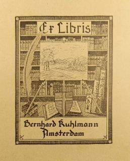Kuhlmann Bernhard – Ex Libris Bernhard Kuhlmann Amsterdam, zinkografie, 1928