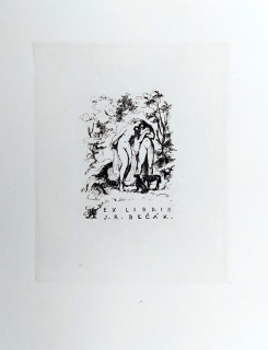 Pavelka František – Ex Libris J. R. Bečák, lept, 1945