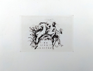 Pavelka František – Ex Libris J. R. Bečák, lept, 1945